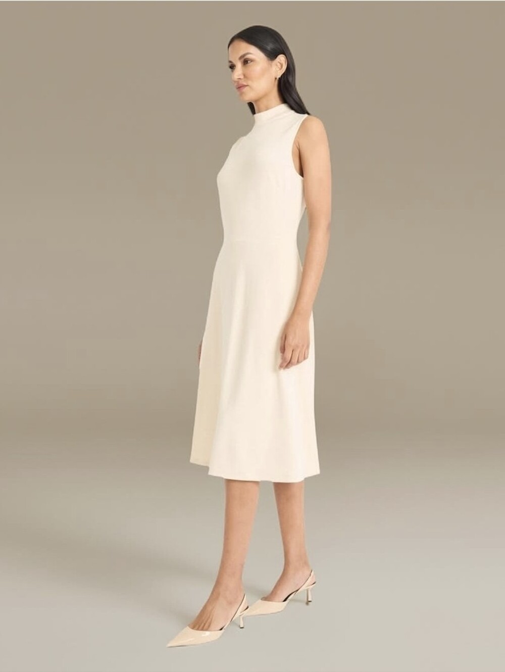 Maggy London Winn in Marled Textured Kint Midi Dress A-line Sleeveless Sz 10